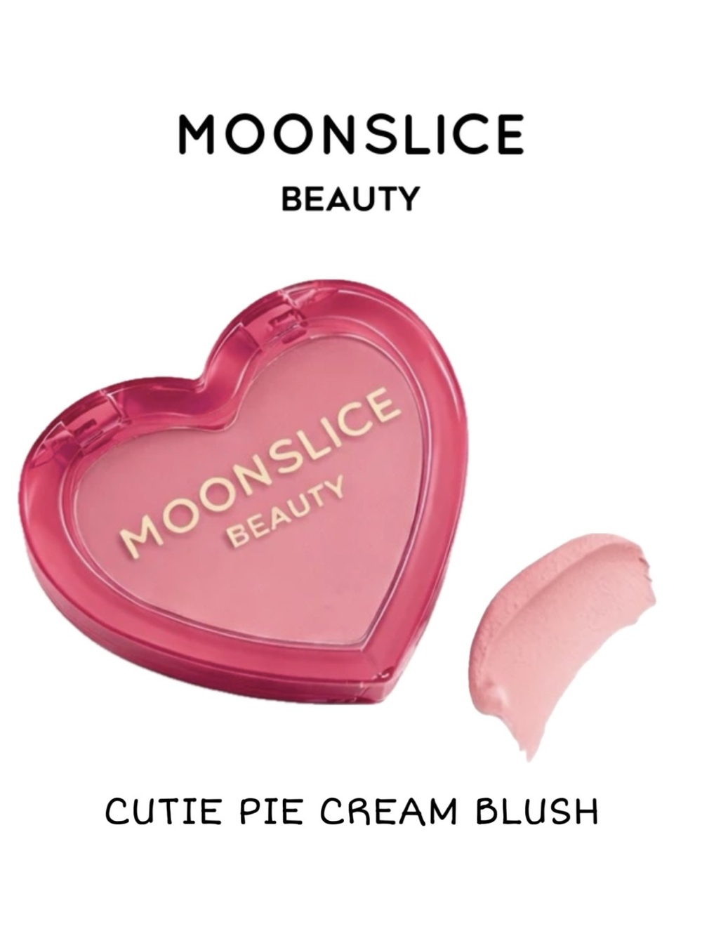 NIB Full Size Moonslice Beauty Heart Cream-To-Powder Blush Cutie Pie Pink eGirl